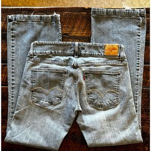 Womens Levis 524 Too Superlow Low rise Jeans Y2k 11 MED Light Wash Bootc…
